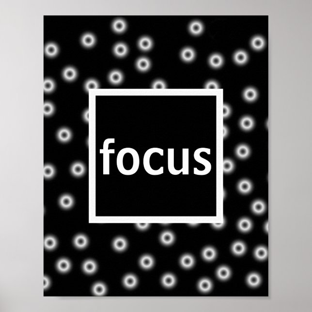 Póster poster de foco en abstracto en blanco y negro (Frente)