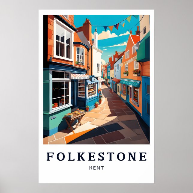 Póster Poster de Folkestone, Kent Poster, Poster de Ingla (Frente)