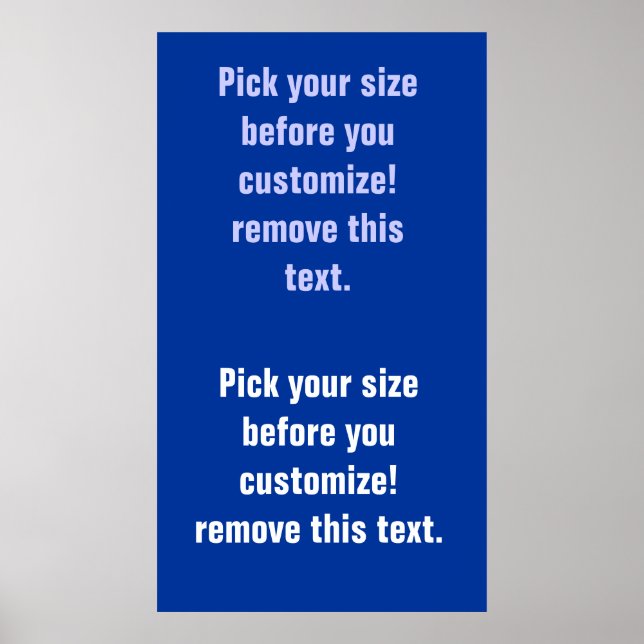 Póster Poster de fondo en blanco grande a pequeño Véase N (Frente)