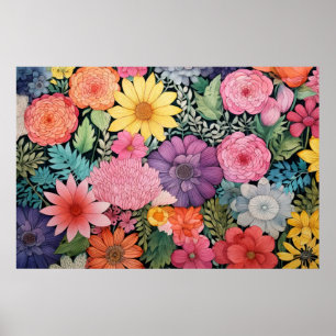 Póster Poster de fondo floral rosa primavera