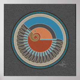 Póster Poster de fondo gris de Espíritu del águila