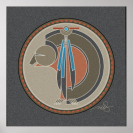 Póster Poster de fondo gris del espíritu del oso