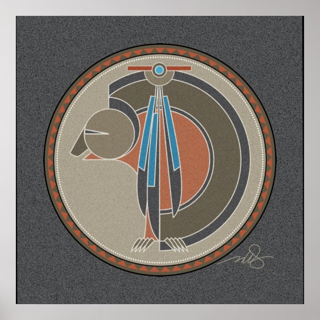 Póster Poster de fondo gris del espíritu del oso (Frente)