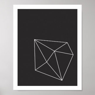Póster Poster de forma geométrica en blanco y negro 1