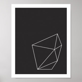 Póster Poster de forma geométrica en blanco y negro 2