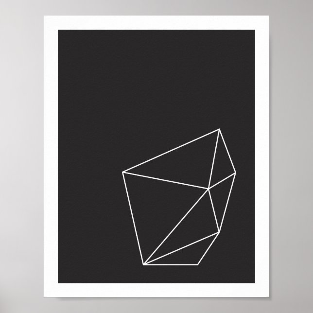 Póster Poster de forma geométrica en blanco y negro 2 (Frente)