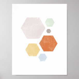 Póster poster de formas coloridas de 8,5" x 11"