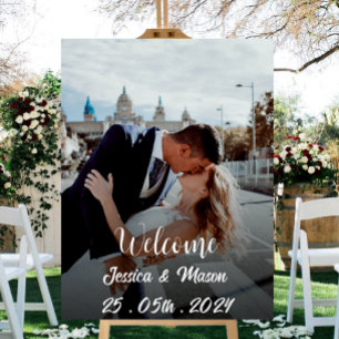 Póster poster de foto de bienvenida de boda