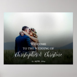 Póster poster de foto de bienvenida de boda