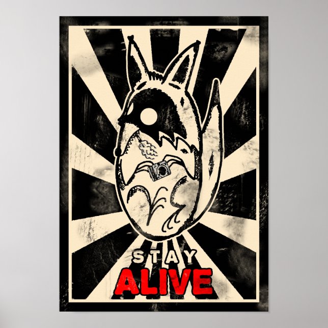 Póster Poster DE FOTOCOYote STAY ALIVE (Frente)