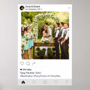 Póster Poster de fotografía boda Estilo de medios sociale