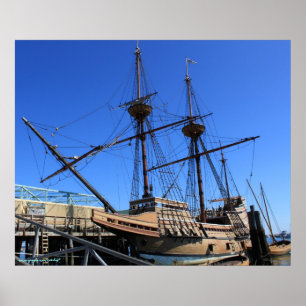 Póster Poster de fotografía de barcos de vela Mayflower