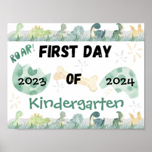 Póster Poster de fotografía de primer día de escuela cute