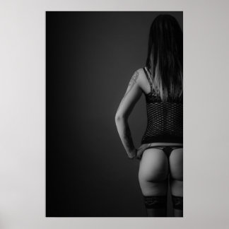 Póster Poster de fotografía modelo de lencería sexy y neg
