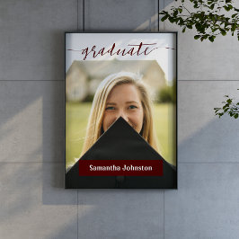 Póster Poster de fotografía moderna con escritura maroon