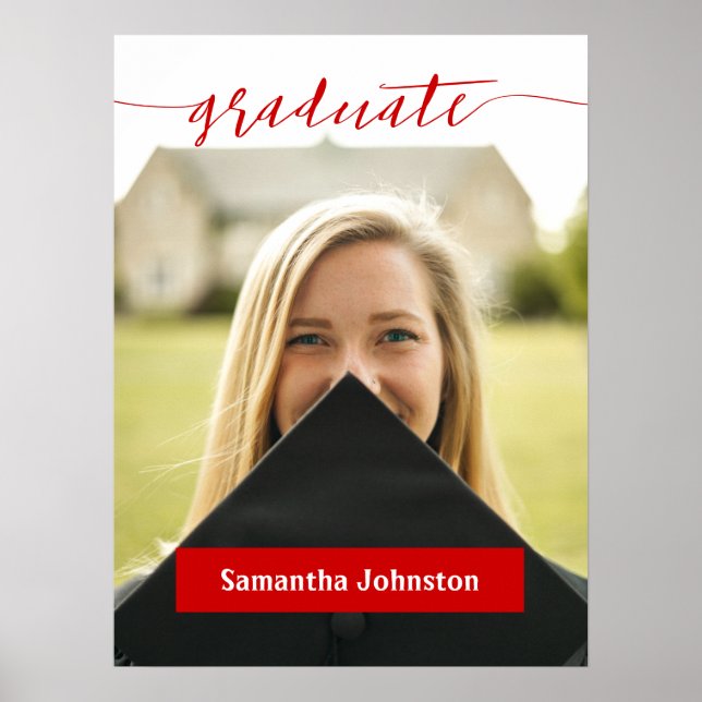 Póster Poster de fotografía moderno con guión de graduado (Frente)