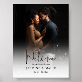 Póster Poster de fotografía personalizada Baby Shower de