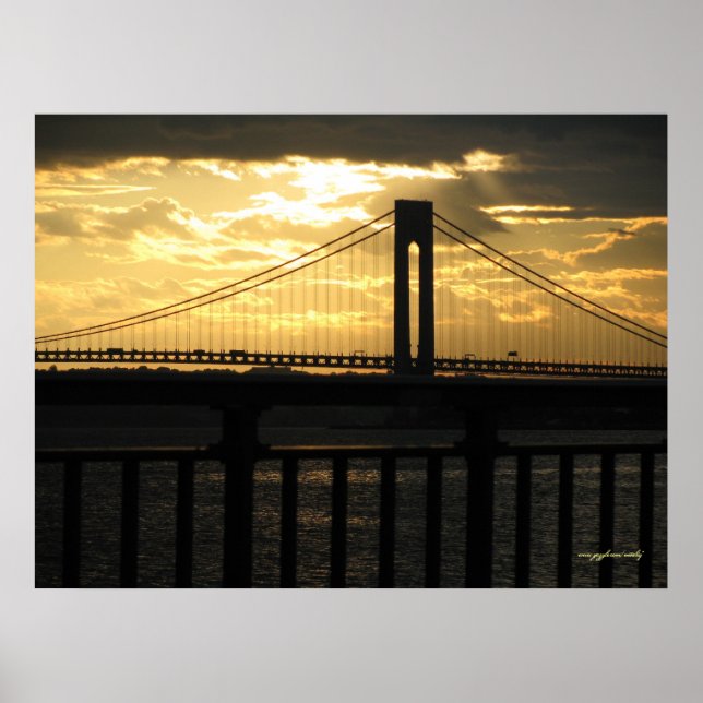 Póster Poster de fotografía puente Verrazano de Nueva Yor (Frente)