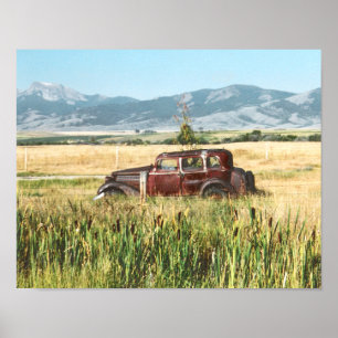 Póster Poster de fotografías de coches antiguos
