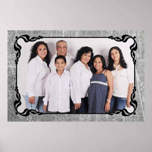 Póster Poster de fotos de la familia de bordes de guiones (Frente)