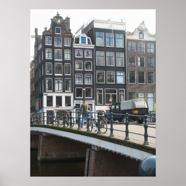 Póster Poster de fotos de las casas del canal de Amsterda (Frente)