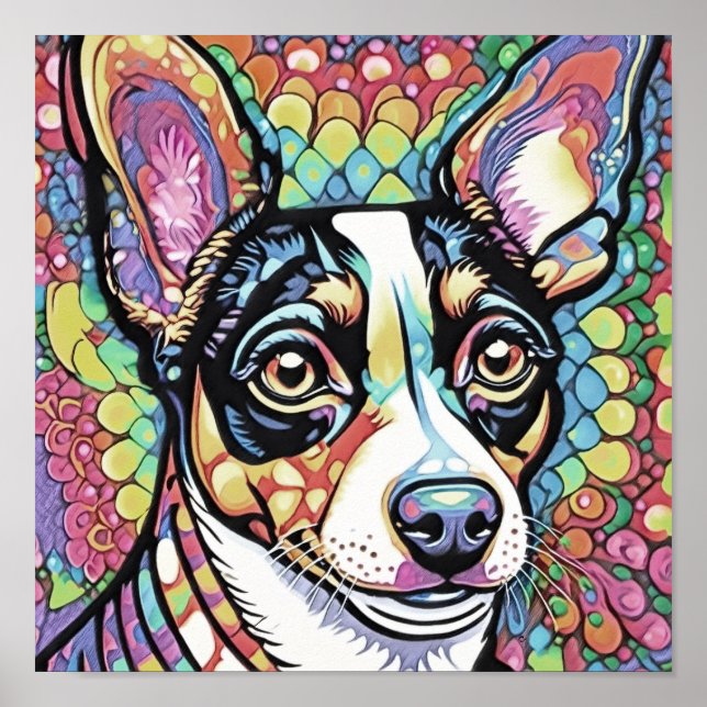 Póster Poster de Fox Terrier Square (Frente)