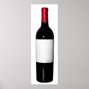 Póster Poster de frasco de vino (etiqueta en blanco)