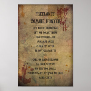 Póster Poster de Freelance Zombie Hunter