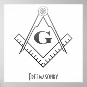 Póster Poster de Freemasonry Square y Compass