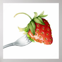 Poster de fresa y horquilla - SRF