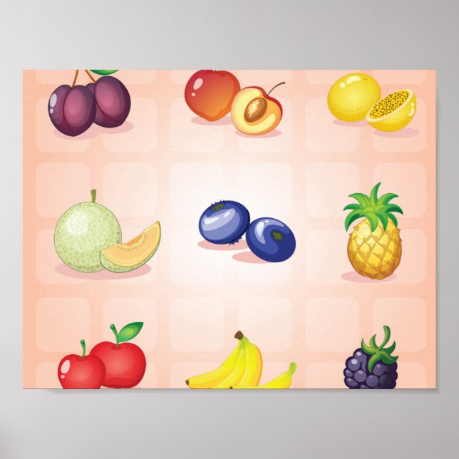 Póster Poster de frutas variadas (Frente)