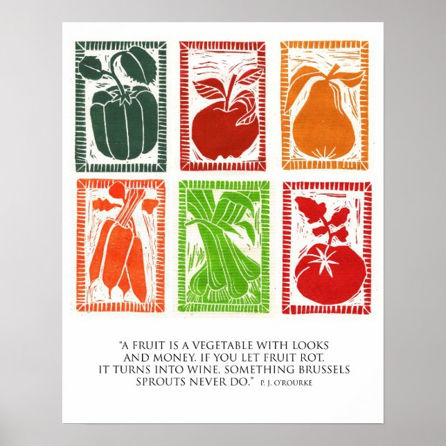 Póster Poster de frutas y verduras (Frente)