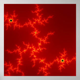 Póster Poster de fuego fractal abstracto