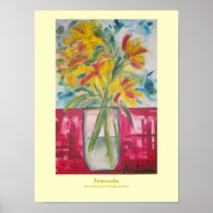 Póster Poster de fuegos artificiales