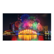 Poster de fuegos artificiales de Singapur