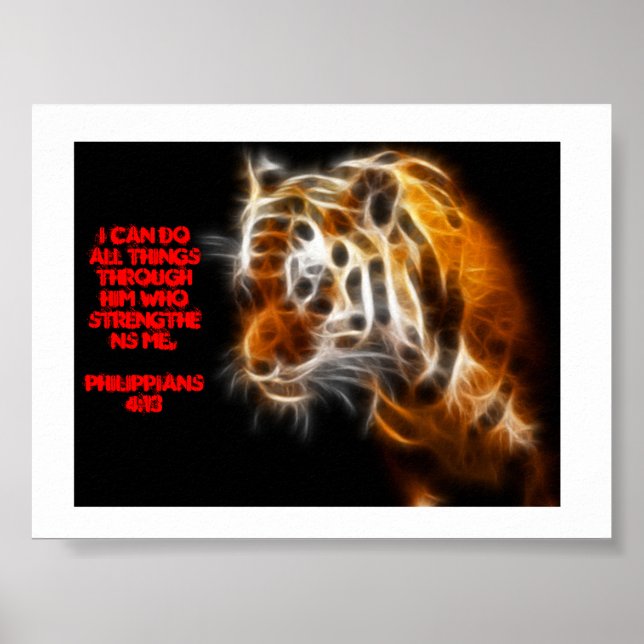 Póster Poster de fuerza del tigre (Frente)