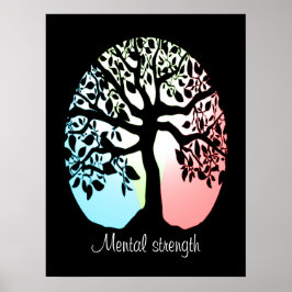 Póster Poster de fuerza mental del árbol de la vida