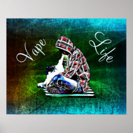 Póster Poster de fumadores Wake and Vape Vaping