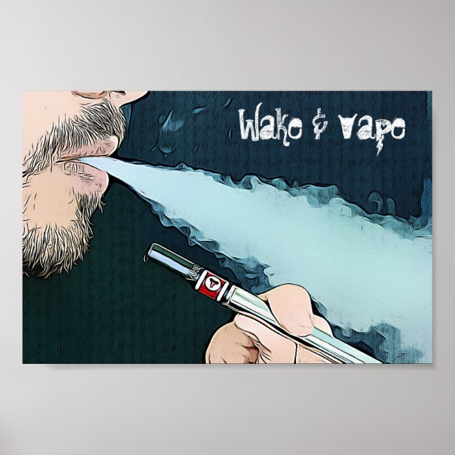 Póster Poster de fumadores Wake and Vape Vaping (Frente)