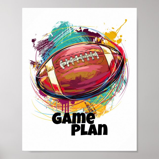 Póster Poster de fútbol americano artístico (Frente)