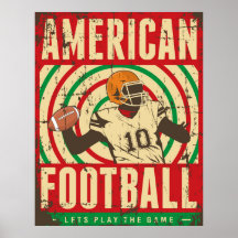 Poster de fútbol americano retro