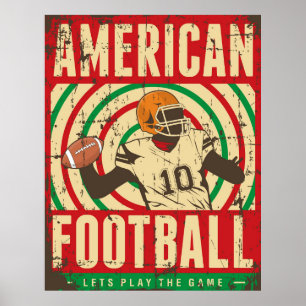 Póster Poster de fútbol americano retro