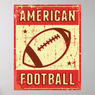 Póster Poster de fútbol americano retro