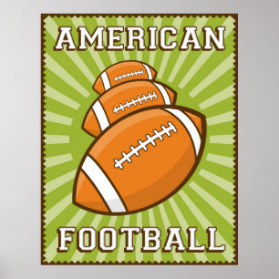 Póster Poster de fútbol americano retro