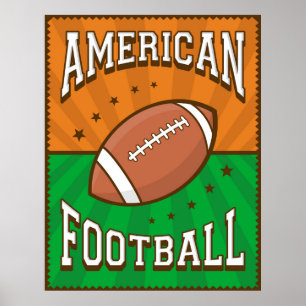 Póster Poster de fútbol americano retro