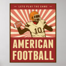 Poster de fútbol americano retro