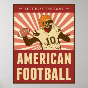 Póster Poster de fútbol americano retro