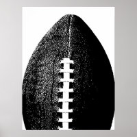 Poster de fútbol - Black Modern Minimal Sports