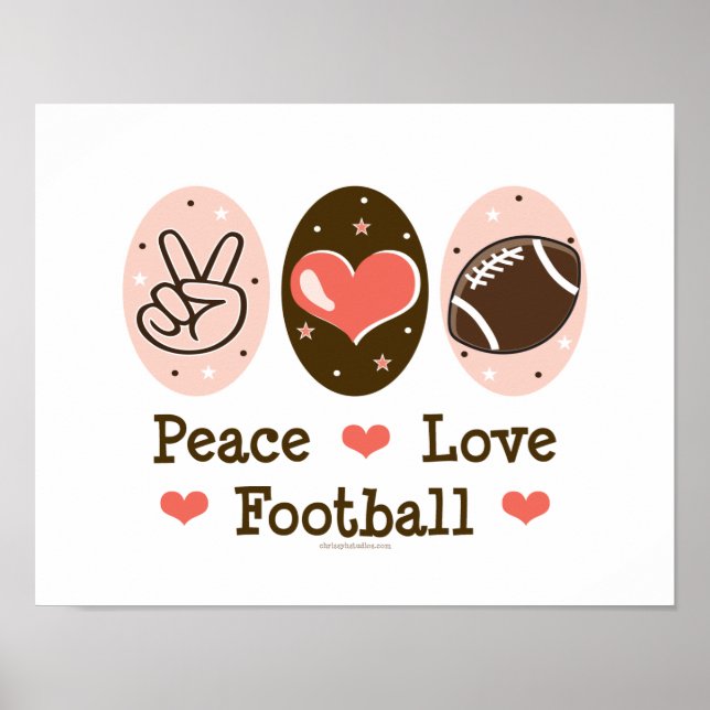Póster Poster de fútbol de Peace Love Imprimir (Frente)