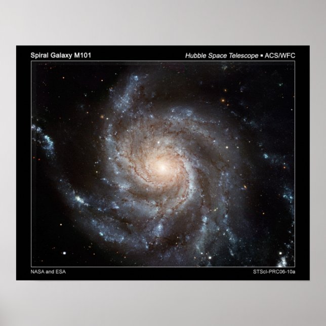 Póster Poster de galaxia espiral M101 (Frente)